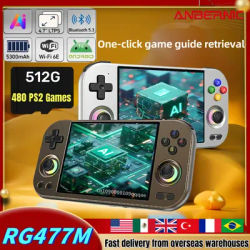 ANBERNIC RG 477M RG477M Retro Handheld Game Console Aluminum Alloy CNC 4.7Inch LTPS In-Cell Touch Screen Android 14 12G+256G NEW