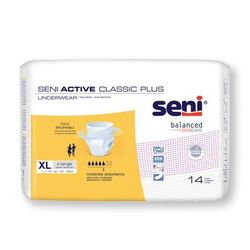 Seni Active Classic Plus Unisex Adult Absorbent Underwear Pull On with Tear Away Seams X-Large Disposable Moderate Absorbency (1163841_PK)