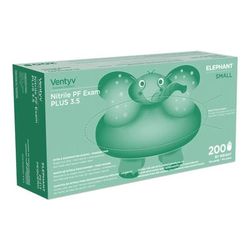 Ventyv Plus 3.5 ELEPHANT Exam Glove Small NonSterile Nitrile Standard Cuff Length Textured Fingertips Violet Chemo Tested (1091781_CS)