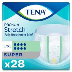 TENA ProSkin Stretch Super Unisex Adult Incontinence Brief Large / X-Large Disposable Heavy Absorbency (670605_CS)