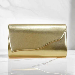 Couleur dorée PU mode femmes sacs de soirée couverture enveloppe conception Pary mariage fille sacs à main avec chaîne épaule pochette velours Fa