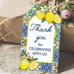 50pcs Lemon Thank You Paper Tags the Mediterranean Lemon Hanging Label for Summer Lemon Party Decoration DIY Gifts Wrapping