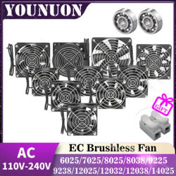 1PCS EC Brushless Fan 6025/8025/9225/12025/12038/12032 AC 110V 115V 120V 220V 240V Cooling Cooler Fan AC Axial Fan