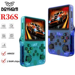 BOYHOM R36S Retro Handheld Game Console Genuine Linux ARKOS Dual-RAM 3.5'' IPS,15000+ Games ,Portable Pocket Player, 64G/128G