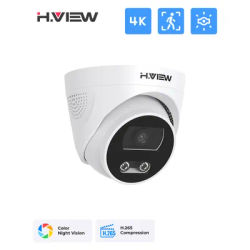 H.View 8Mp Poe Ip Camera Ai Face Detection 4K Cctv Security Camera Outdoor Dome Audio Video Surveillance Recorder xmeye app nvr