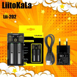 Liitokala Lii402 Lii202 18650 Charger 1.2V 3.7V 3.2V AA/AAA 26650 NiMH li-ion battery Smart Charger 5V 2A EU Plug