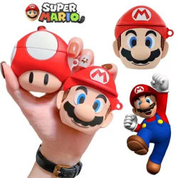Coperture protettive Super Mario Mario Toad per AirPods 1 2 Pro Custodia per cuffie per Apple AirPods Regalo antiscivolo a prova di caduta in silicone
