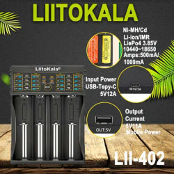 Liitokala Lii-202 402 18650 1.2V 3.7V 3.2V AA/AAA 26650 21700 20700 14500 18490 NiMH Lithium Battery Smart Charger