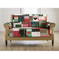 Holiday Patchwork Loveseat Protector by BrylaneHome in Holiday Love