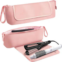 2-in-1 Hair Tools Travel Bag for Flat Irons, Straighteners, Curling Iron, and Haircare Accessories, with Interior Pockets