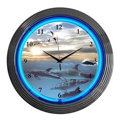 Neonetics 15-Inch Dolphins at Sea Neon Clock