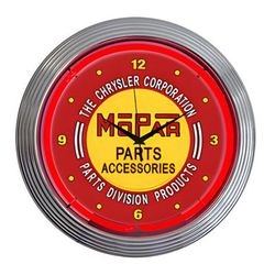 Neonetics 15-Inch Mopar Red Vintage Neon Clock