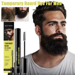 Black Temporary Beard Dye for Men Mild Castor-Oil Male Moustache Filler Waterproof Shaping Portable Coloring Beard Dyeing Pen