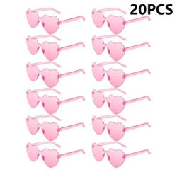 6/12/20 pièces mode en forme de coeur couleurs lunettes de soleil couleur bonbon sans monture amusant coeur lunettes de soleil femmes hommes fête coeur lunettes de soleil