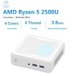 Genmachine AMD 2500U Mini PC Windows 11 DDR4 Up 32GB NVME Wifi5 Bluetooth 4.2 Gaming Pc RX Vega 10 Graphice Diy Gaming Computer
