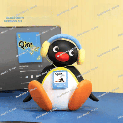 Pingu Listening to Music, Shaking Head Sound System, Birthday Gift, Creative Gift