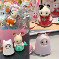 SYLVANIAN FAMILIES – séance de maquillage originale, maison de poupée, chat fantôme, lapin, chat aux oreilles noires, poupée floquée, décoration, cadeaux Xams