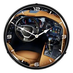 Collectable Sign and Clock C7 Corvette Dash Backlit Wall Clock
