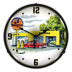 Collectable Sign and Clock Richfield Gas Station Backlit Wall Clock
