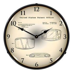 Collectable Sign and Clock 2001 Game Boy Advance Hand Held Electronic Game Patent Blueprint Backlit Wall Clock