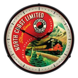 Collectable Sign and Clock Northern Pacific Backlit Wall Clock
