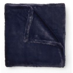 Ultra Fine Faux Fur Throw by Polder in Navy