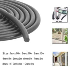 1-10M NBR Black Rubber Strip Seal OD 1~30mm High Temperature Oil Resistant Nitrile Sealing Rope Solids High-Quality Round Strip