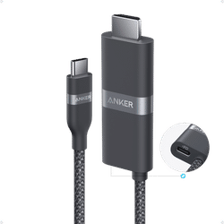 Anker Nano USB-C to HDMI Cable with 140W Input Port (6 ft, 4K, Upcycled-Braided)