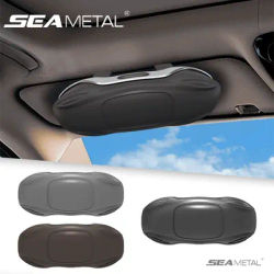 SEAMETAL Scatola per occhiali per visiera parasole per auto Interruttore a pressione universale Piastra per parasole automatico Porta occhiali da sole Custodia per morsetto per occhiali