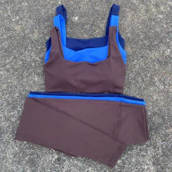2 Piece Yoga Leggings Set Gym Sports Set Women Hollow Back Bra Top + High Waist Leggings Fitness Suit Running Workout Tracksuit