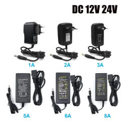 Power Supply Adapter AC 180-250V To DC 12V 24V EU Universal Charger 1A 2A 3A 5A 6A 8A 10A Use For LED Light Strip