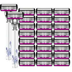 Men's Waterproof Manual Razor Six Layer Stainless Steel Blade Classic Shaving No Skin Irritation Old School Shaver Heads