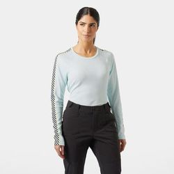 Helly Hansen Women's Lifa Active Stripe Crew Baselayer Top Blue M