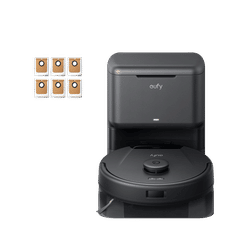 eufy L60 with Self-Empty Station (Renewed) + 6 Pack Dust Bag Black