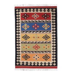 New Home,'Hand Made Wool Area Rug from India (4 x 6)'