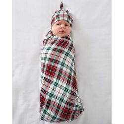 Holly Plaid Swaddle & Hat Set - OSFA