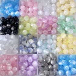 32 件, 8mm, Imitation Cat's Eye, Resin, Round Beads, Loose Beads, Bracelet Beads, Beads, Diy, Hair Rope, Hairpin, Mobile Phone Chain, Bracelet, Necklace, Anklet, Hair Accessories, Jewelry Accessories