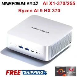 MINISFORUM AI X1 370 255 Gaming Mini PC AMD Ryzen AI 9 HX 370 R7 H 255 OCuLink 2*USB4 Built-in Dual Speaker Desktop Computer WiFi7