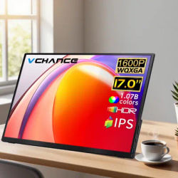 VCHANCE 17'' 2.5K Portable Monitor 2560x1600p 500nit WQXGA 16:10 100%DCI-P3 Second Display for PC Laptop Phone Switch PS4/5 Xbox