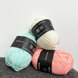 Hand Knitting 50g DIY Gift Baby Soft Milk Cotton Crochet Knitting Yarn Wool Ball Sweater Knitted Hat DIY Doll Hair Tie Wool Yarn