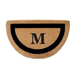 Classic Border Half-Round Monogrammed Coco Door Mat - Green, V - Frontgate