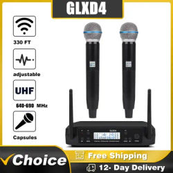 Professional 2 channel UHF Wireless Microphone System GLXD4 GLXD GLXD24 karaoke Home KTV Party performances Dynamic mic