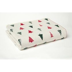 Holiday Knitted Throw Blanket by BrylaneHome in Ivory Holiday Forest