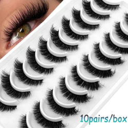 HBZGTLAD Russian Strip Lashes 10 Pairs 3D Mink Lashes Natural Eyelashes Dramatic False Eyelashes Wholesale Eyelash Extension