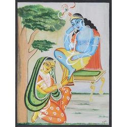 Lord Krishna's Feet,'Acrylic and Watercolor Krishna Painting'