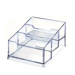 Acrylic business card holder & transparent card storage rack, 3-layer plastic desktop business card holder