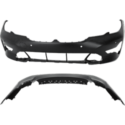 Replacement Bumper Cover Primed, Front & Rear, 1-year unlimited-mileage warranty SET-RB01030098P-E