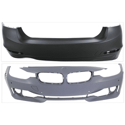 Replacement Bumper Cover Primed, Front & Rear, 1-year unlimited-mileage warranty SET-REPB010371P-C