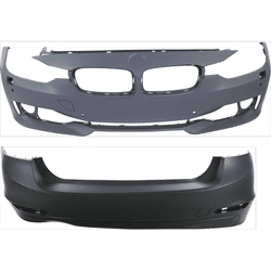 Replacement Bumper Cover Primed, Front & Rear, 1-year unlimited-mileage warranty SET-REPB010365P-C