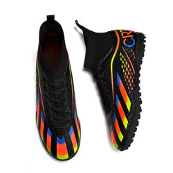 Chaussures de football montantes de haute qualité, design unisexe, disponibles avec des goujons longs et courts (TF et FG), en six options de couleurs.